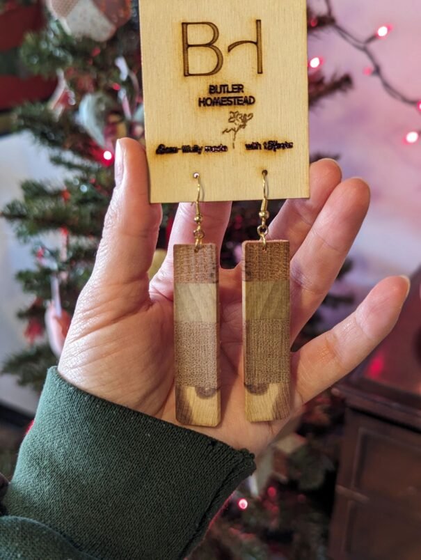 Wooden Slim Earrings