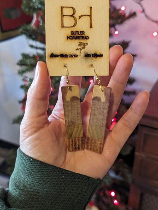 Wooden Slim Earrings