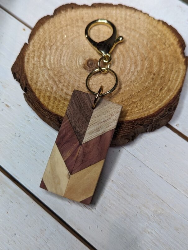 Multi wood keychain