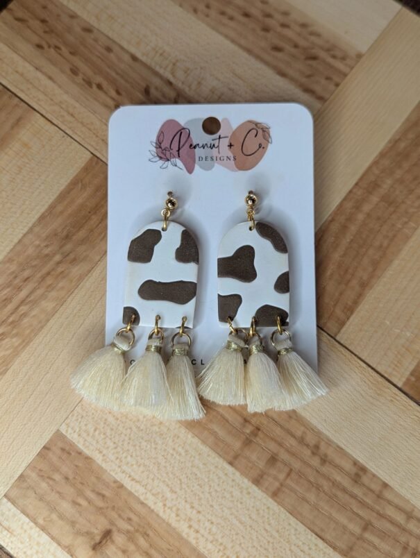 Cow Print Dangles