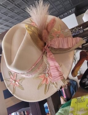 Lily of the Valley painted hat