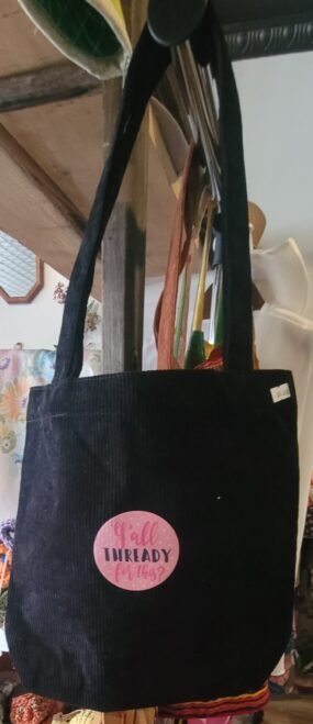 "Y'all Thready for this?" corduroy tote bag