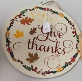 wooden thanksgiving sign