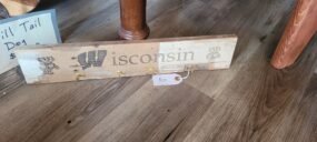 wisconsin badgers wooden hanger